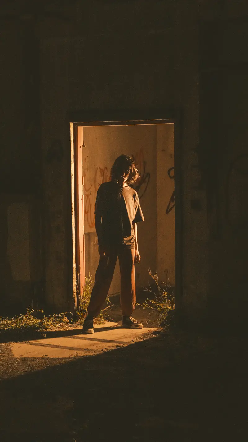 In the doorway — photograph 1, Studio Echoes